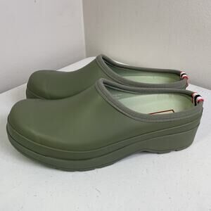 Hunter Men’s Size 9 Clogs New Open Box Original Play Green Low Rain Shoes Rubber